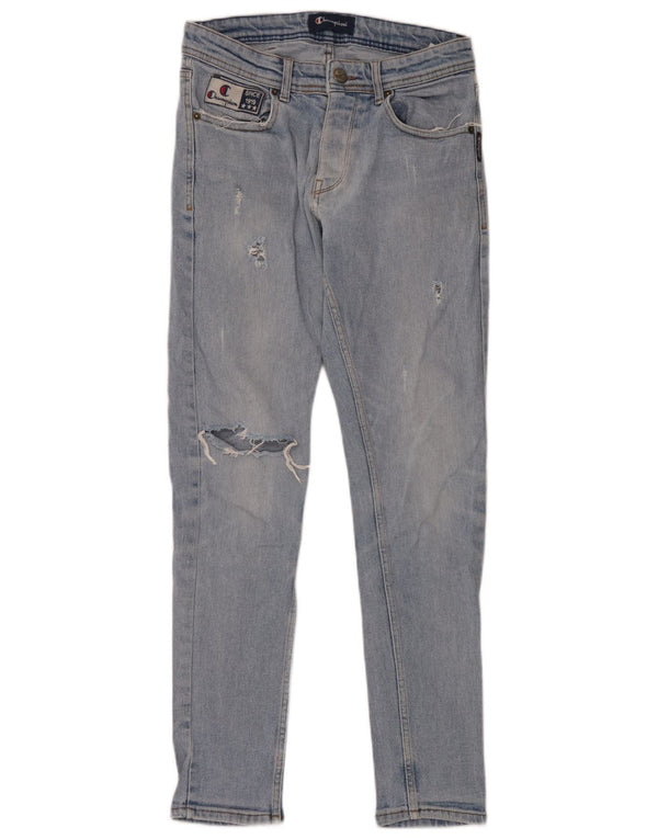 Champion Vaqueros pitillo desgastados para hombre W30 L30 Azul