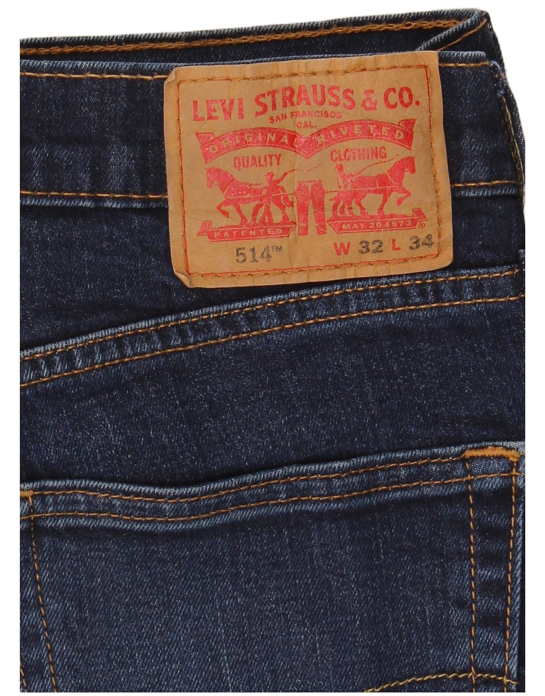 Levi's Jeans rectos 514 para hombre W32 L34 Algodón azul marino