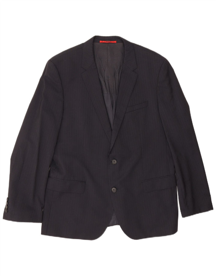 Hugo Boss Chaqueta tipo blazer de 2 botones para hombre UK 54 2XL Azul marino a rayas