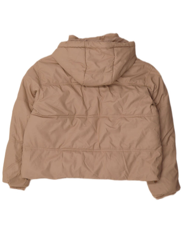 Zara Mujer Chaqueta Acolchada Extragrande Con Capucha UK 44 Poliuretano Beige Medio