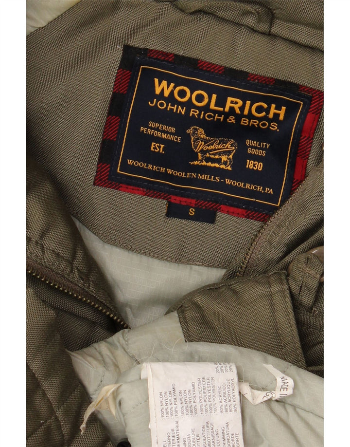 Woolrich Parka con capucha para mujer UK 10 Small Khaki Nylon