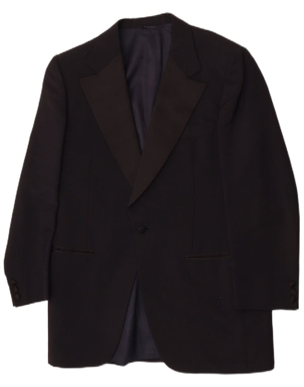 Ermenegildo Zegna Chaqueta tipo blazer con 1 botón para hombre UK 38 Medium Black Classic