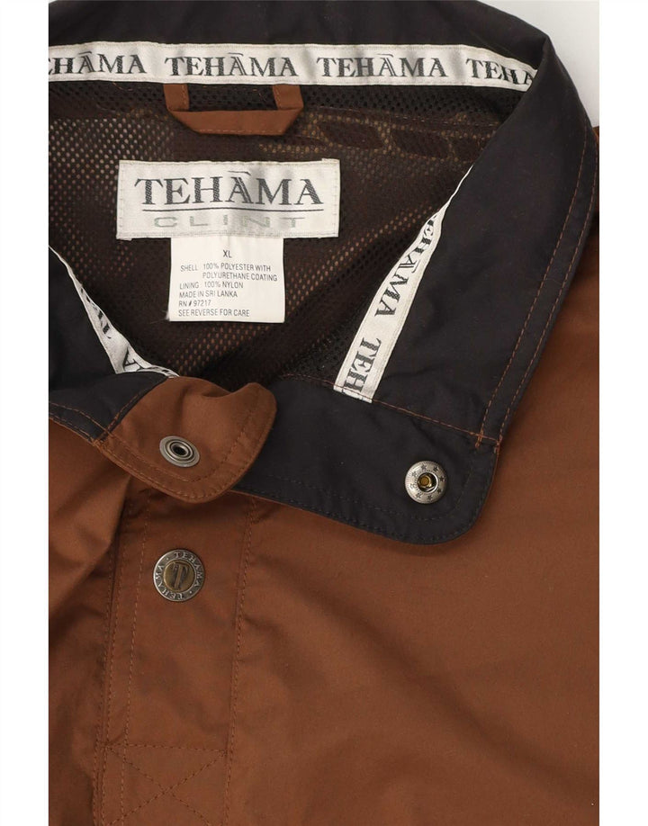 Tehama Chaqueta impermeable tipo jersey para hombre UK 42 XL Poliéster marrón
