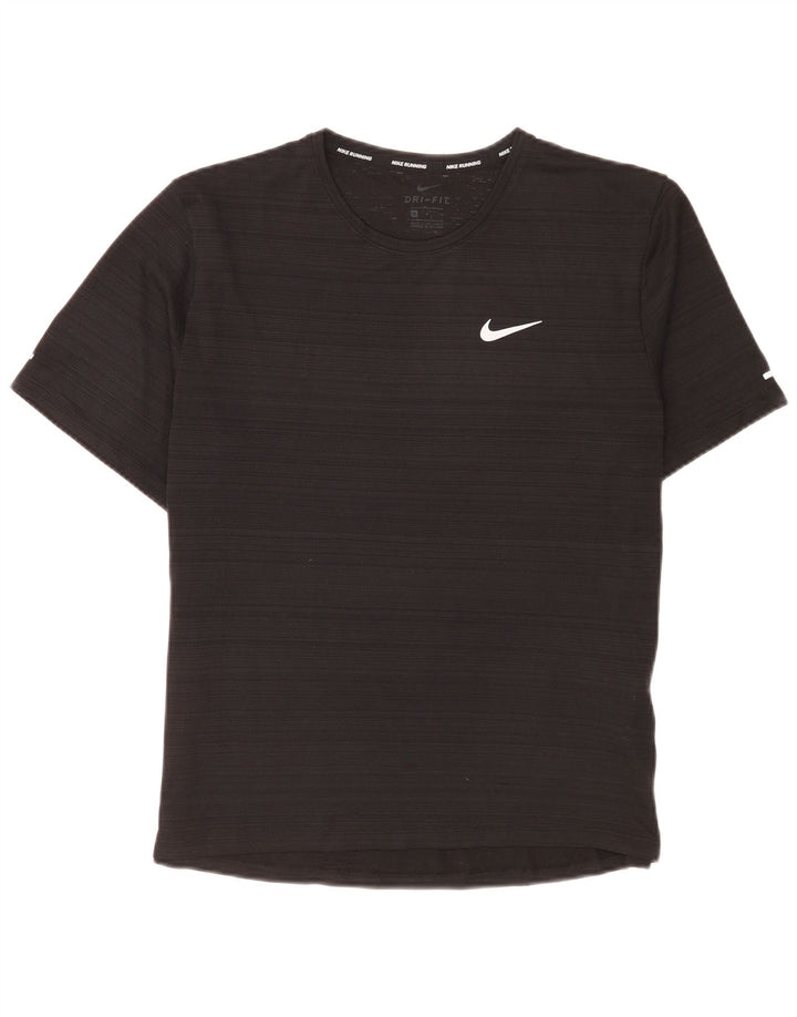 Nike Camiseta Dri Fit para Hombre Top Mediano Negro Poliéster a Rayas
