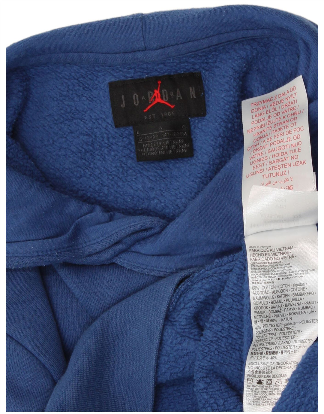 Jordan - Sudadera con capucha para niños de 12 a 13 años, talla grande, algodón azul