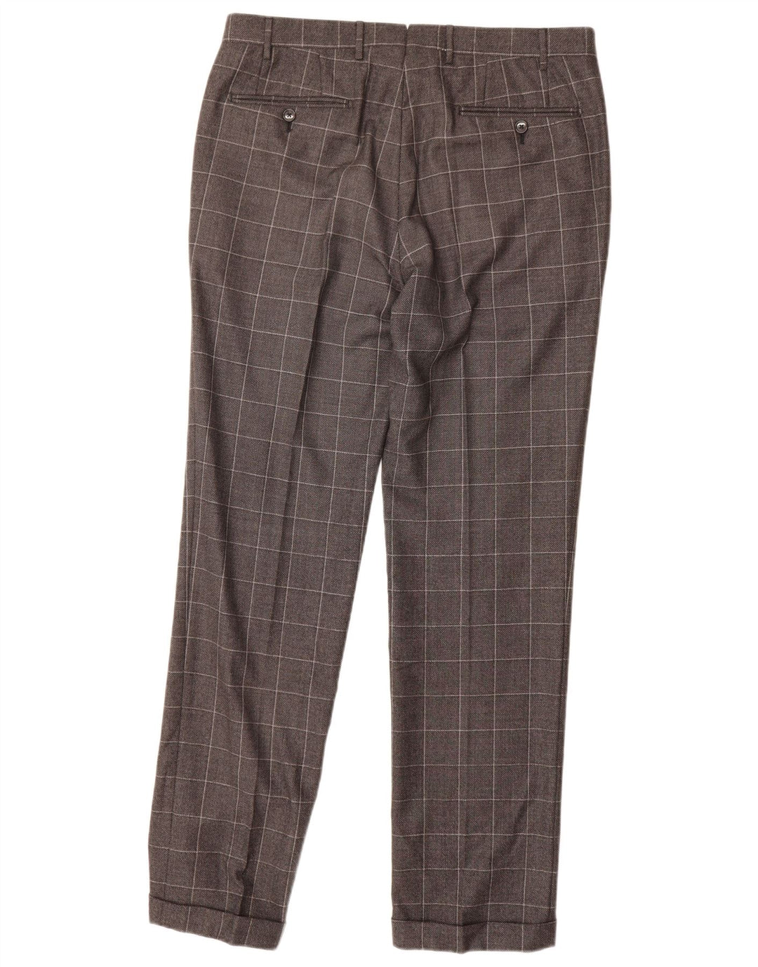 CORNELIANI Pantalón de traje recto para hombre IT 50 Large W34 L32 Grey Check