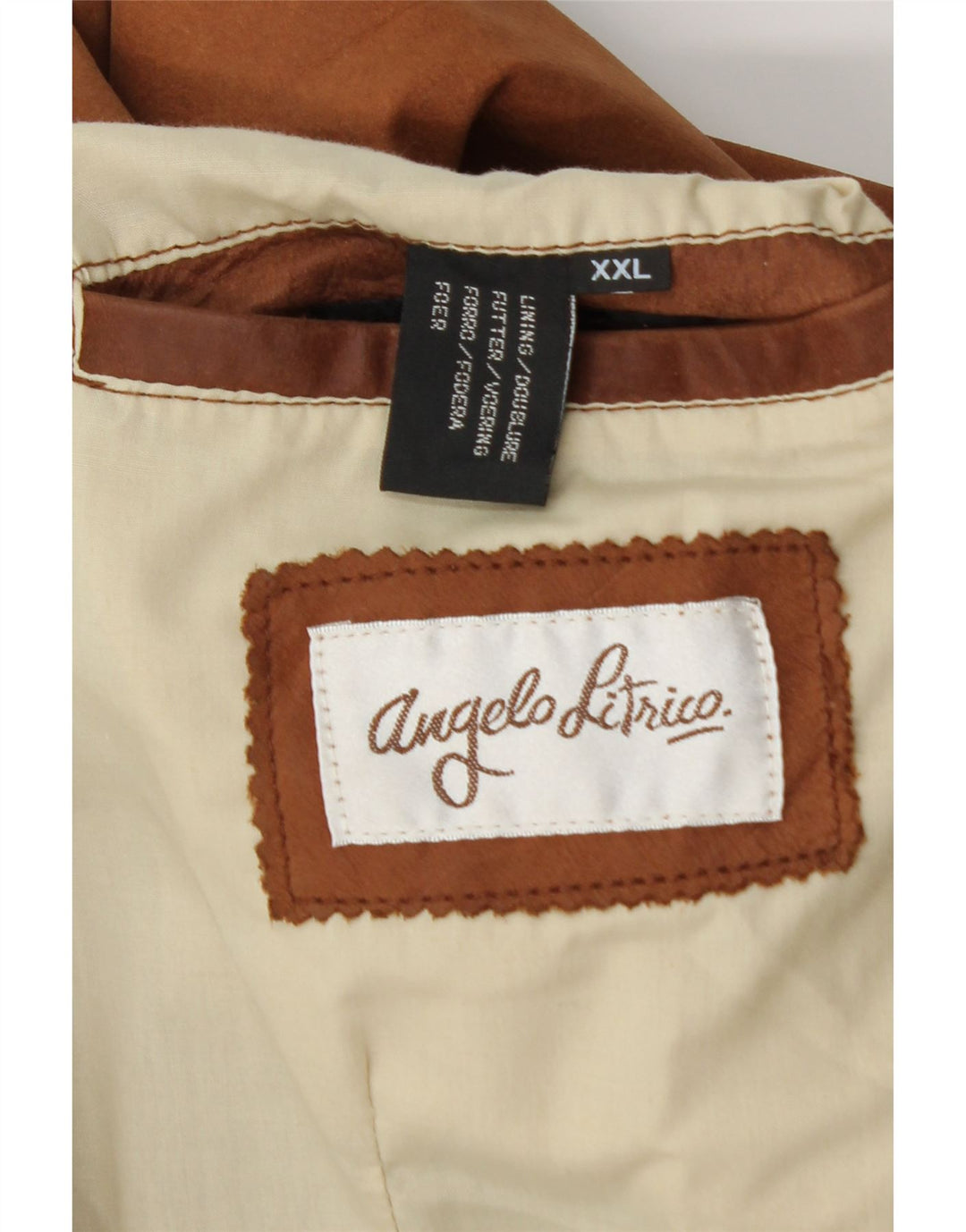 ANGELO LITRICO Chaleco de cuero para hombre 2XL Cuero marrón