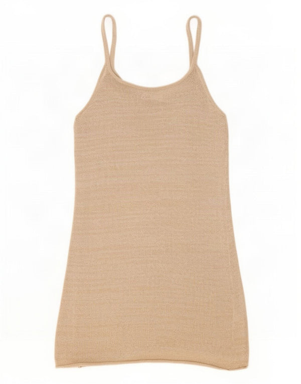 Zara Mujer Vestido Slip UK 10 Small Beige Nylon