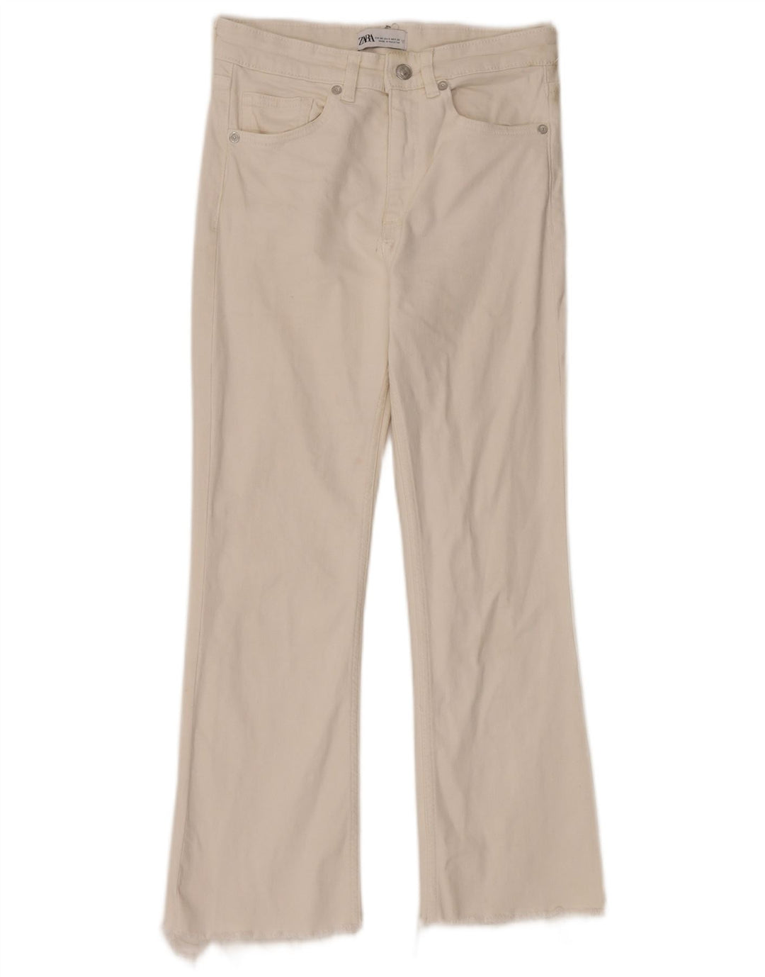 Zara Mujer Crop Bootcut Jeans EU 38 Small W28 L24 Blanco