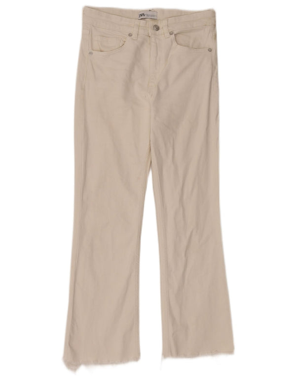 Zara Mujer Crop Bootcut Jeans EU 38 Small W28 L24 Blanco
