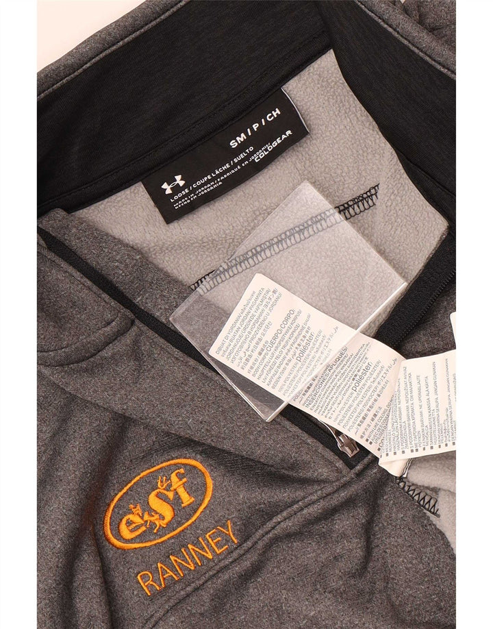 Under Armour Hombre Cold Gear Zip Neck Jersey Chándal Top Pequeño Gris