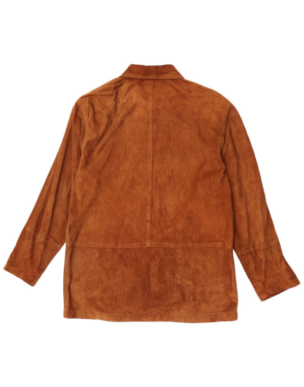 Chaqueta de ante vintage para mujer IT 42 cuero marrón medio