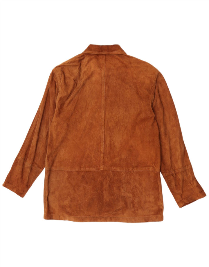 Chaqueta de ante vintage para mujer IT 42 cuero marrón medio