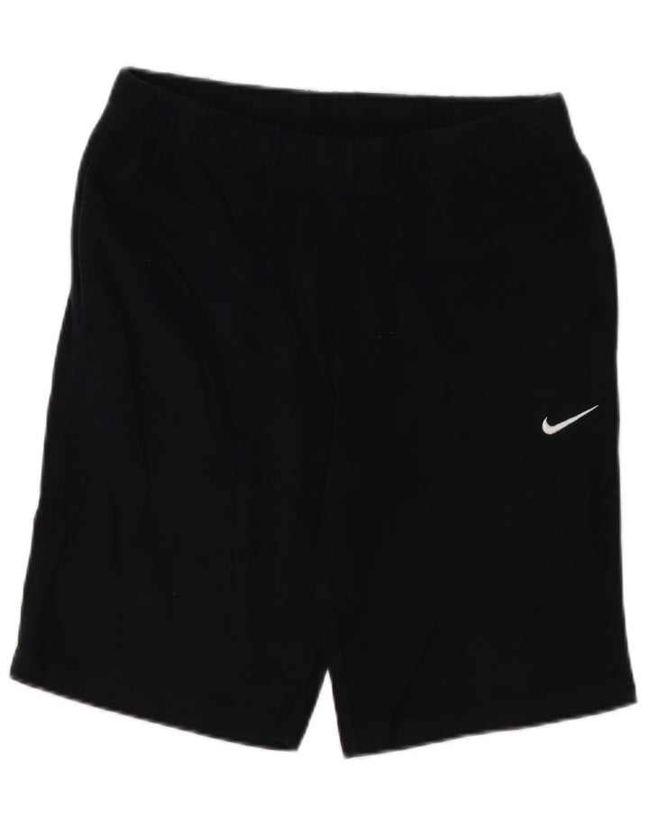 Pantalones cortos deportivos NIKE para hombre, algodón negro mediano