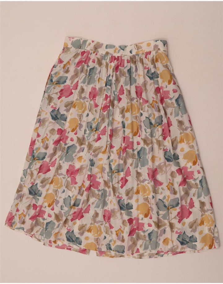 Falda acampanada vintage para mujer IT 44 Mediana W31 Viscosa floral multicolor