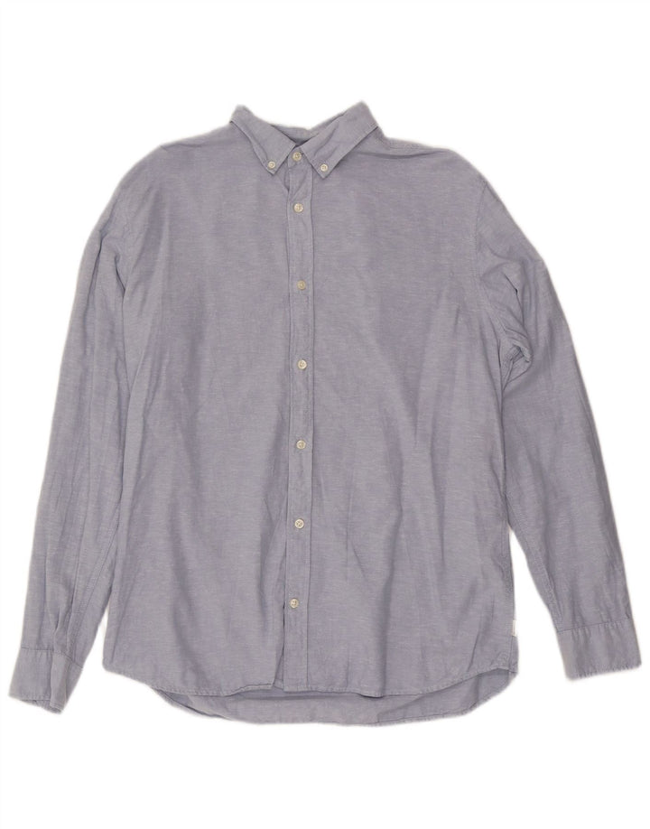 Camisa Jack & Jones Hombre Grande Algodón Moteado Azul