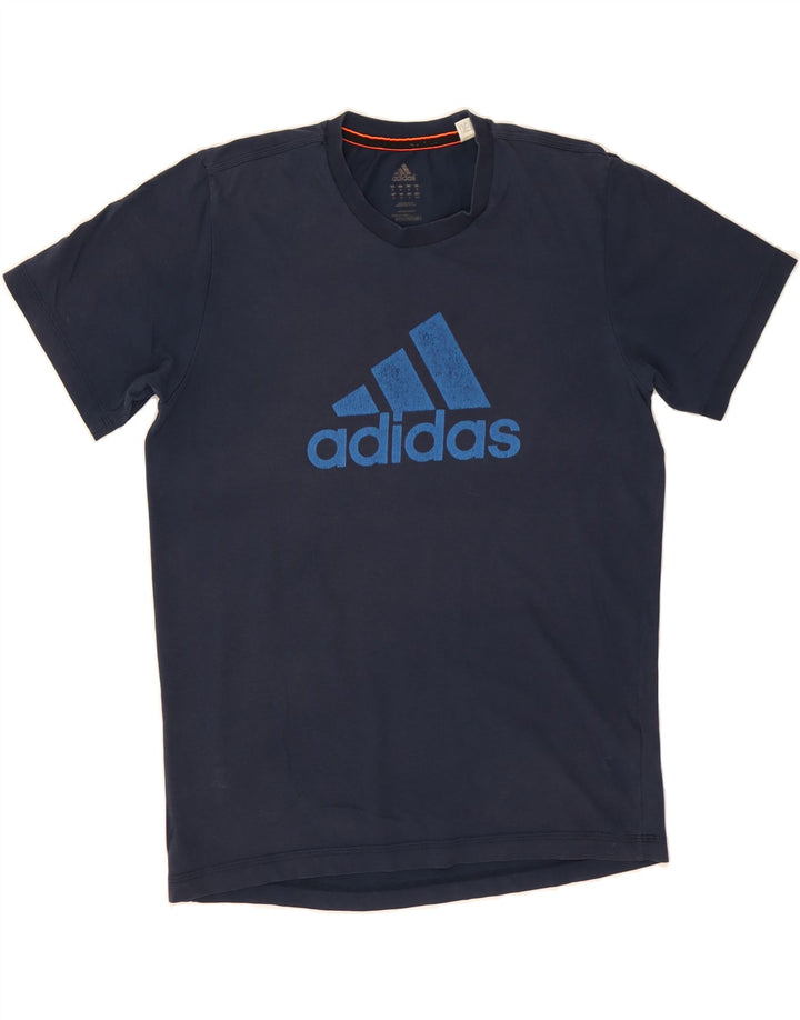 ADIDAS Mens Graphic T-Shirt Top Medium Navy Blue Cotton Vintage Adidas and Second-Hand Adidas from Messina Hembry 