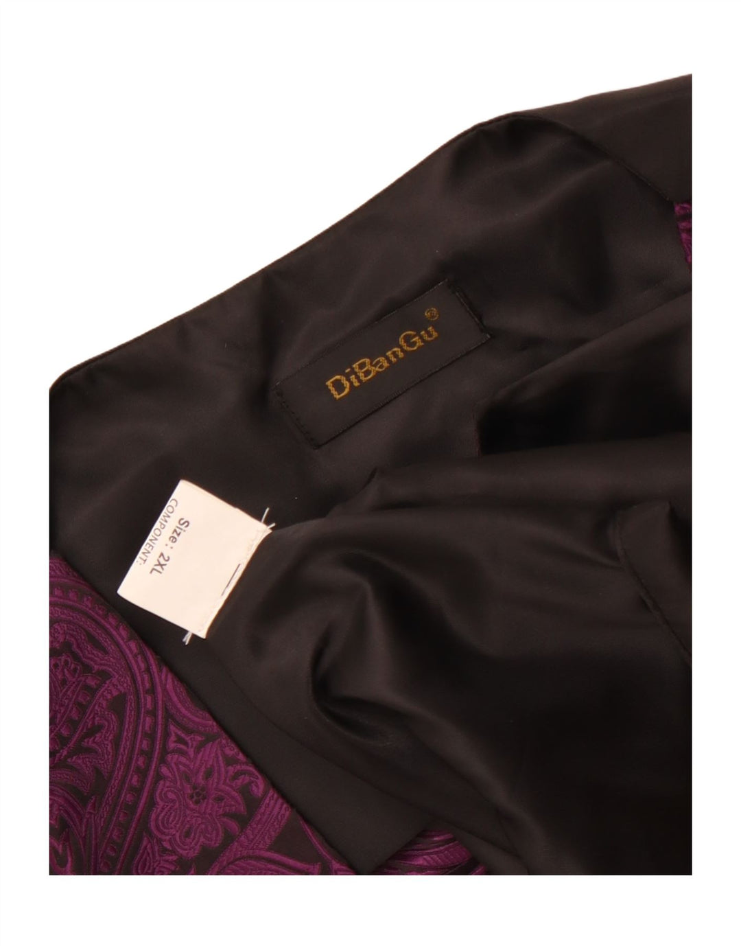 Chaleco vintage para hombre 2XL Púrpura Paisley Poliéster