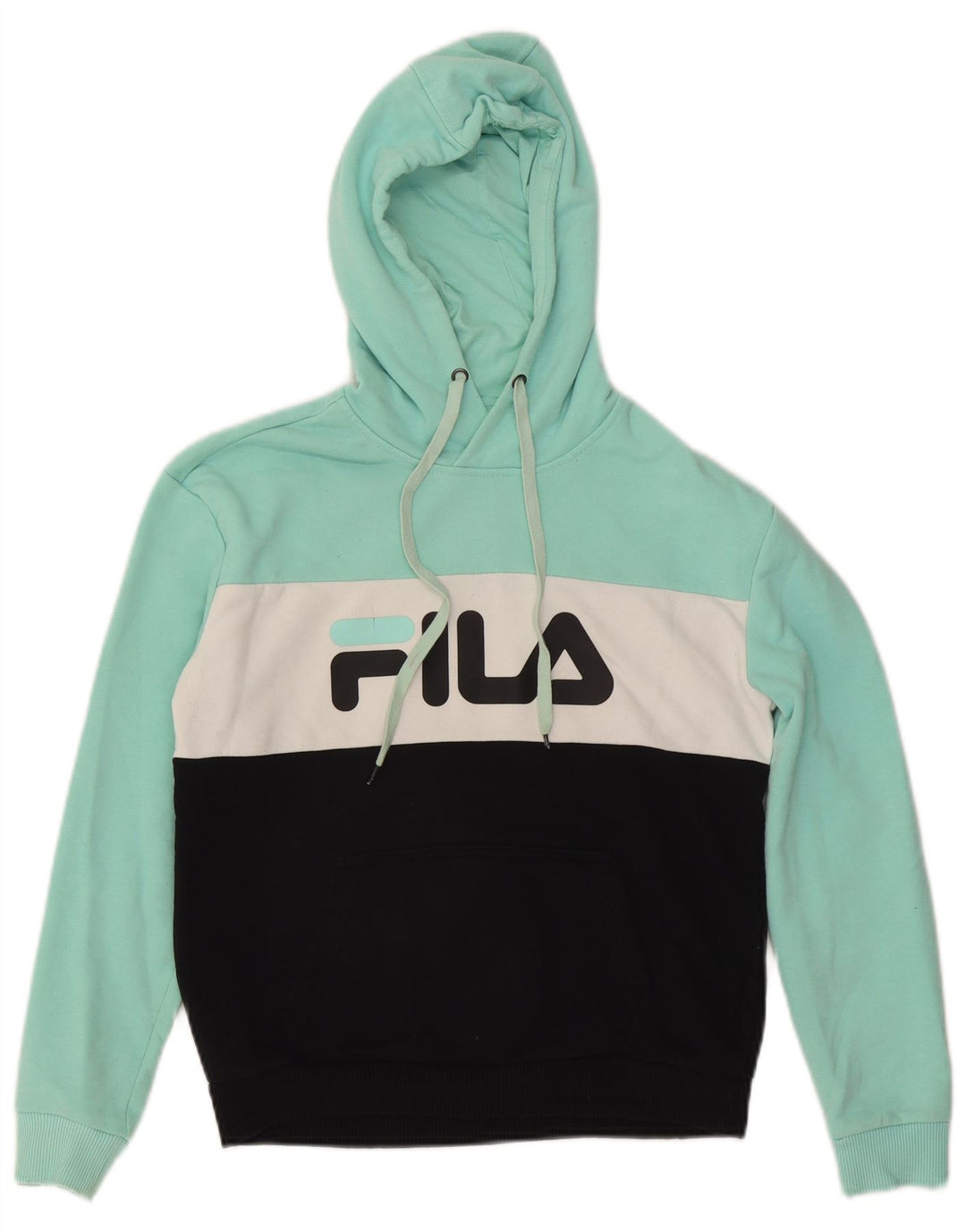 FILA Jersey con capucha gráfica para mujer UK 6 XS Bloque de color multicolor