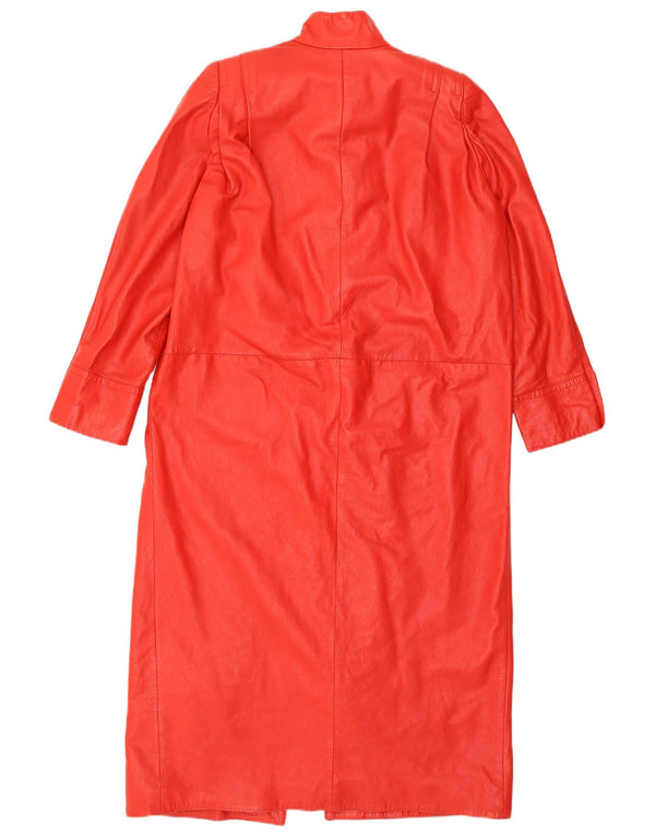 VINTAGE Abrigo de cuero para mujer Reino Unido 16 Rojo grande