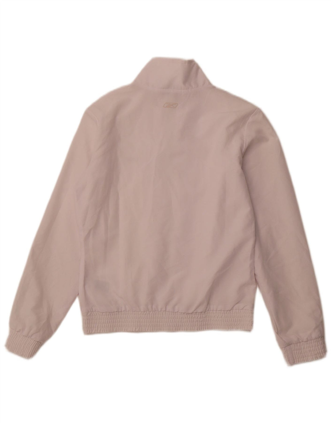 REEBOK Chaqueta superior de chándal para mujer Reino Unido 12 Poliéster blanco mediano