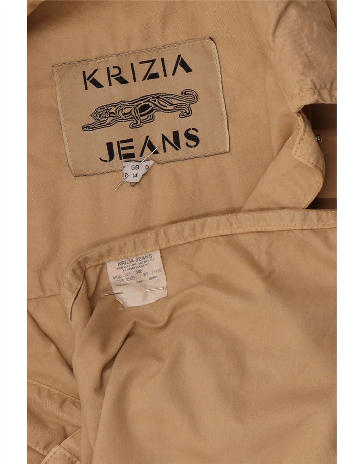 Krizia Chaqueta utilitaria para mujer Reino Unido 44 Grande Algodón beige