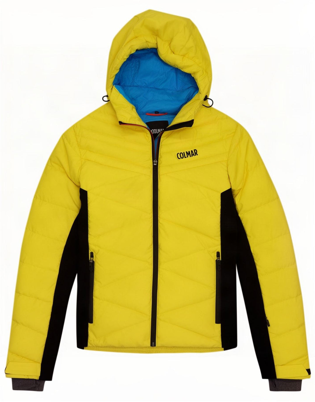 Colmar Hombre Chaqueta Acolchada Con Capucha IT 48 Poliéster Color Block Amarillo Medio