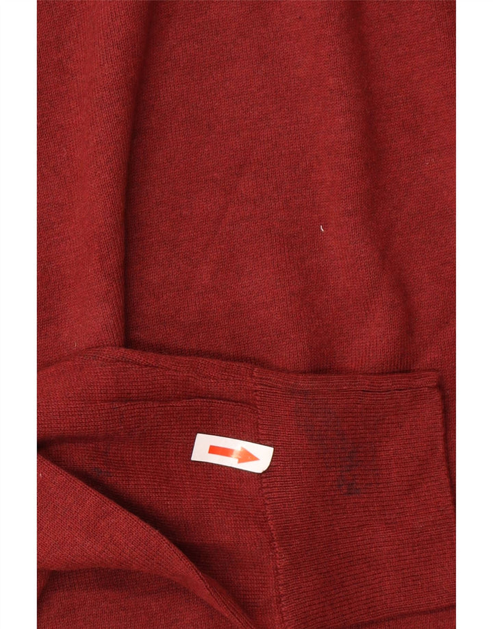 Marks & Spencer Jersey de Cuello Redondo para Hombre de algodón Granate Medio
