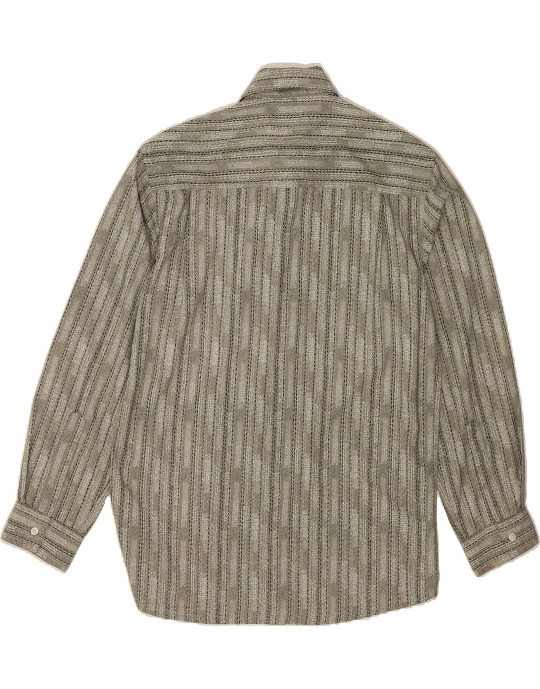 CANDA Mens Shirt Large Green Striped Polyester Vintage Canda and Second-Hand Canda from Messina Hembry 