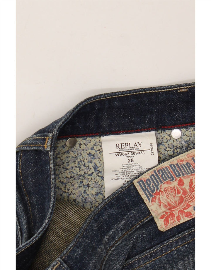 Shorts Vaqueros Mujer Replay W28 Algodón Azul Medio