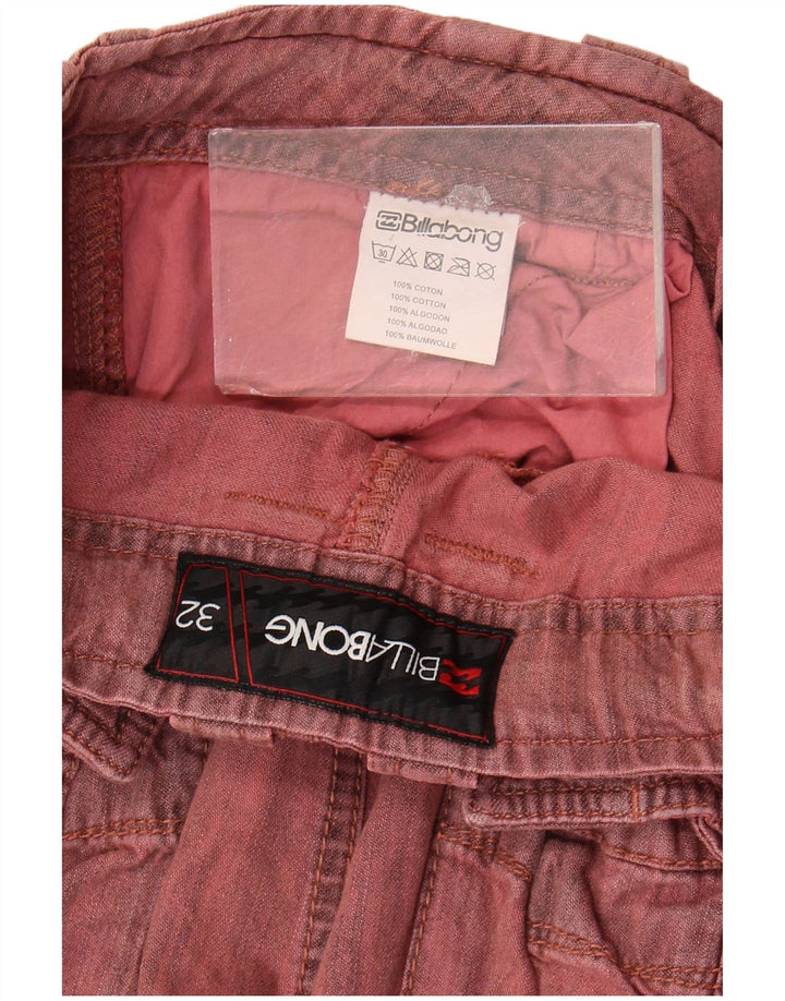Billabong Mens Cargo Shorts W32 Medio Algodón Rojo