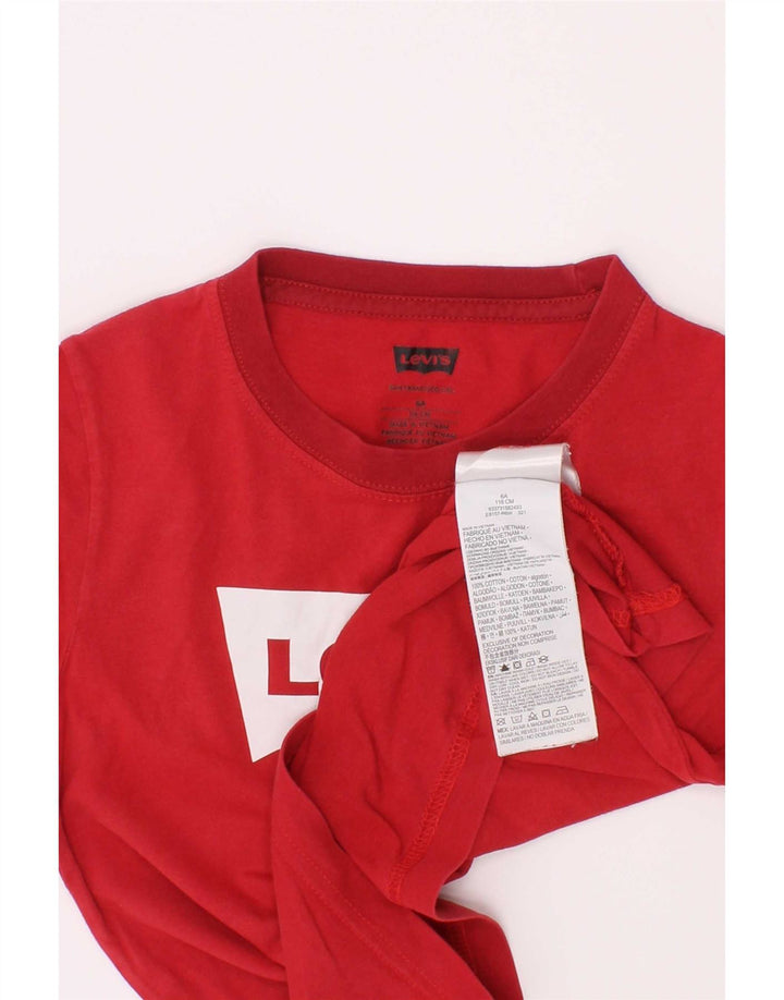 Levi's Camiseta gráfica para niño Top 5-6 años Rojo Algodón