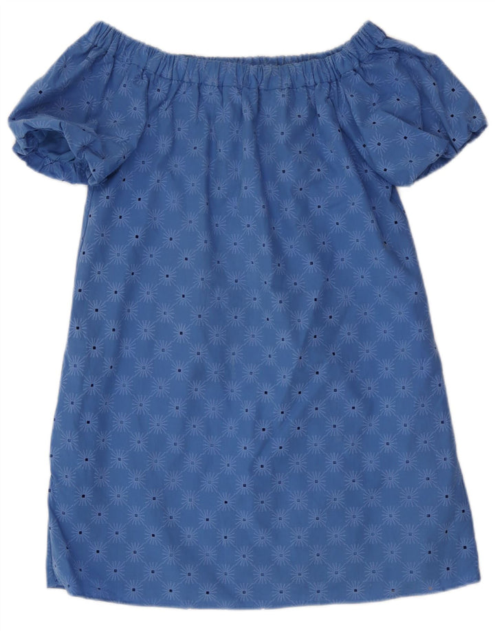 Zara Mujer Mini Vestido Con Hombros Descubiertos UK 10 Small Azul
