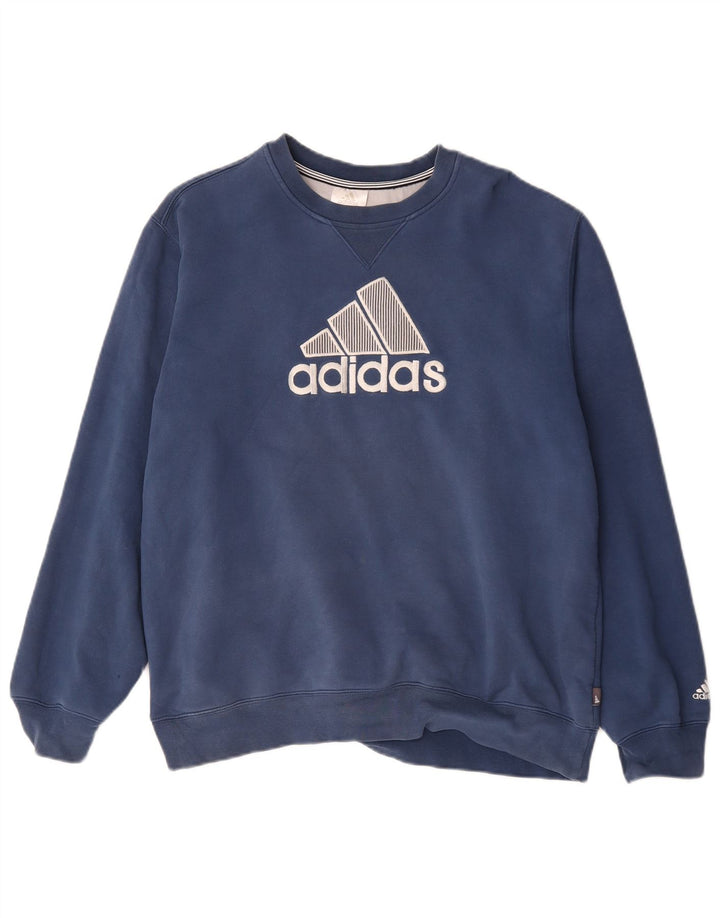 Adidas Hombre Graphic Sudadera Jumper Grande Azul Marino Algodón