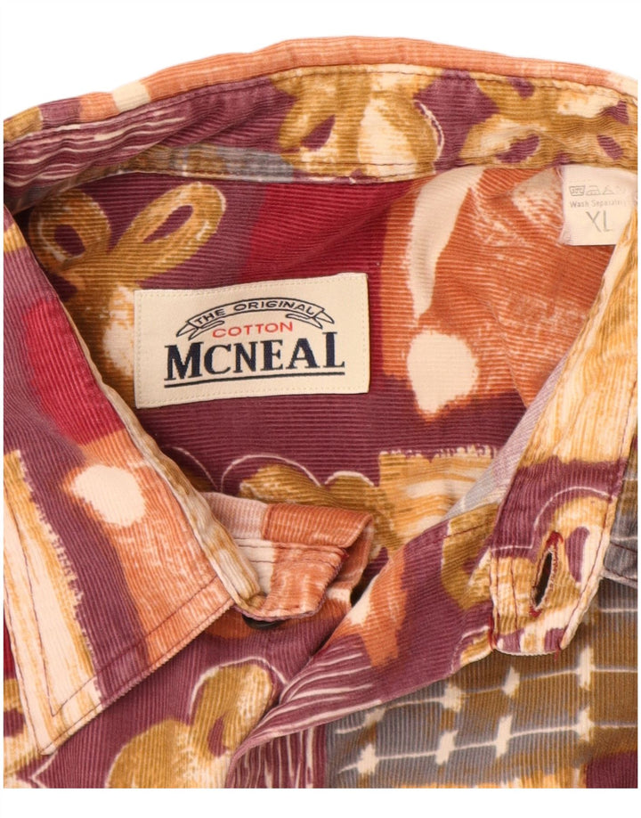MCNEAL Camisa de pana para hombre XL Borgoña Patchwork