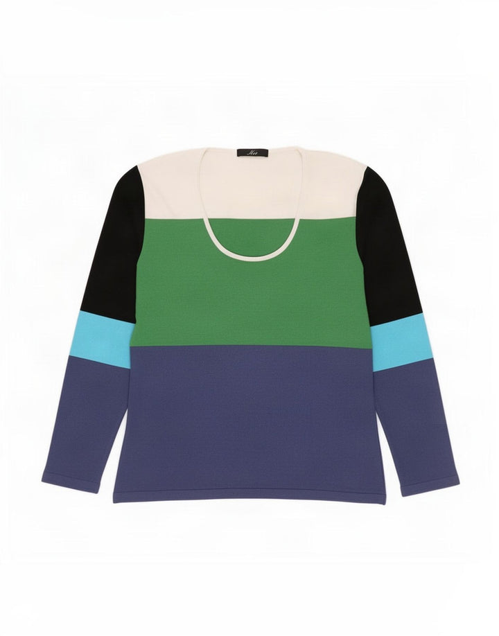 Fay Top de mujer de manga larga ES 44 Large Viscosa multicolor con bloques de color