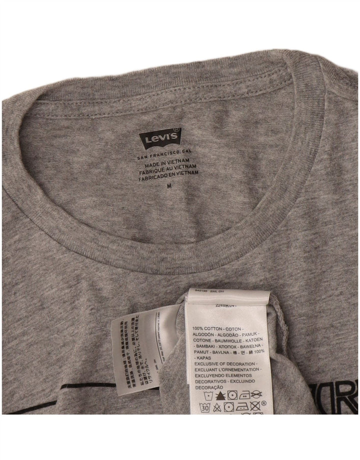 Levi's Hombre Camiseta Gráfica Top Algodón Gris Medio