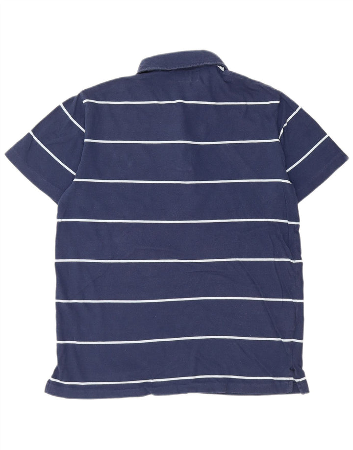 American Eagle Polo para hombre pequeño de algodón a rayas azul marino
