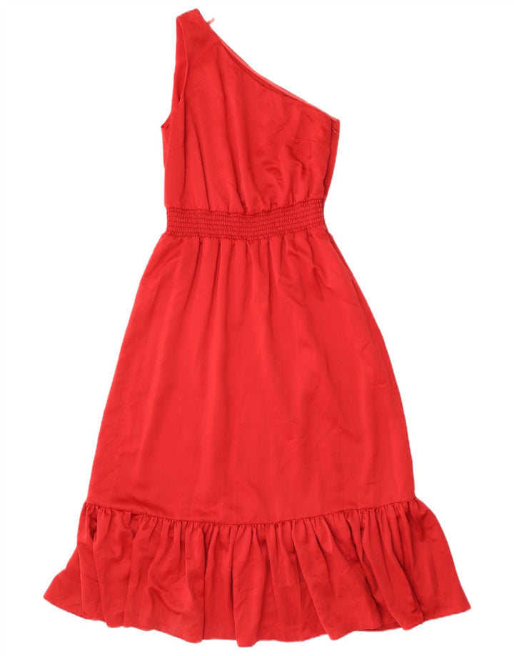 Michael Kors Vestido de un hombro para mujer US 2 XS Poliéster rojo