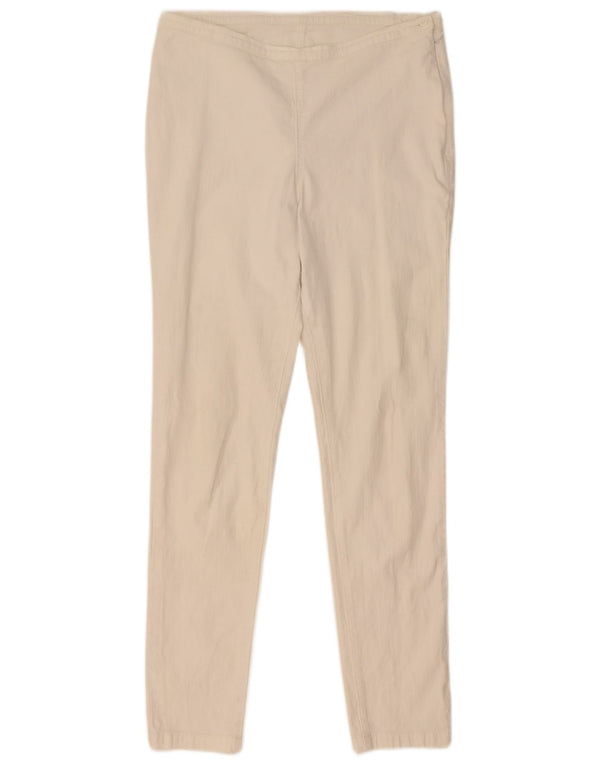 Marks & Spencer Pantalones casuales ajustados para mujer UK 12 Medium W30 L29 Blanco