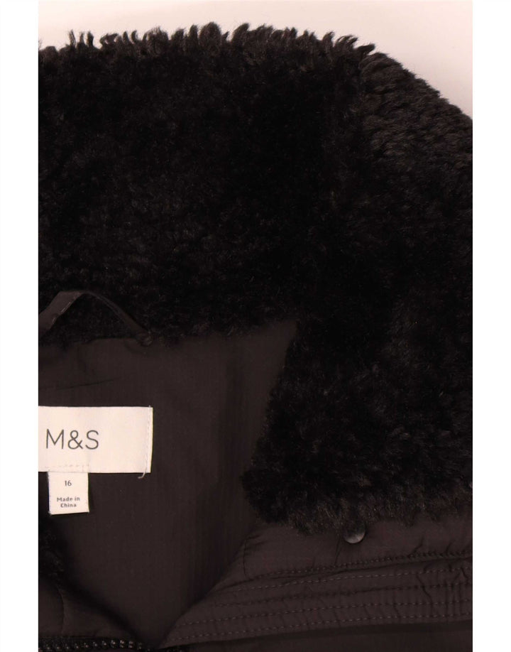 Marks & Spencer Chaqueta acolchada extragrande para mujer UK 46 Grande Poliéster negro