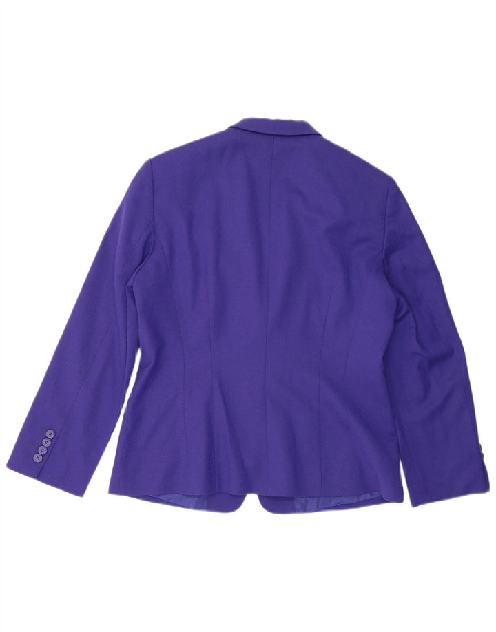 Hugo Boss Chaqueta Blazer de 3 Botones para Mujer Reino Unido 12 Lana Virgen Púrpura Mediana