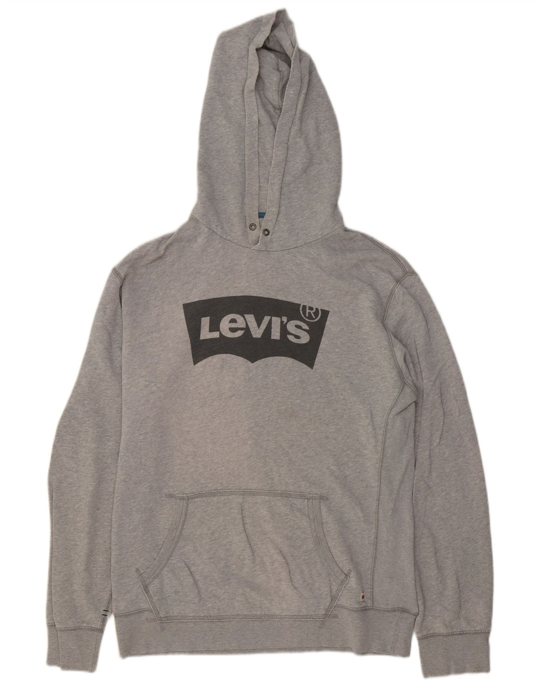 Levi's Jersey con capucha gráfica para hombre de algodón gris grande