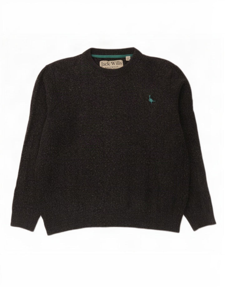 Jack Wills Jersey De Cuello Redondo Para Hombre De Lana Merino Gris Medio