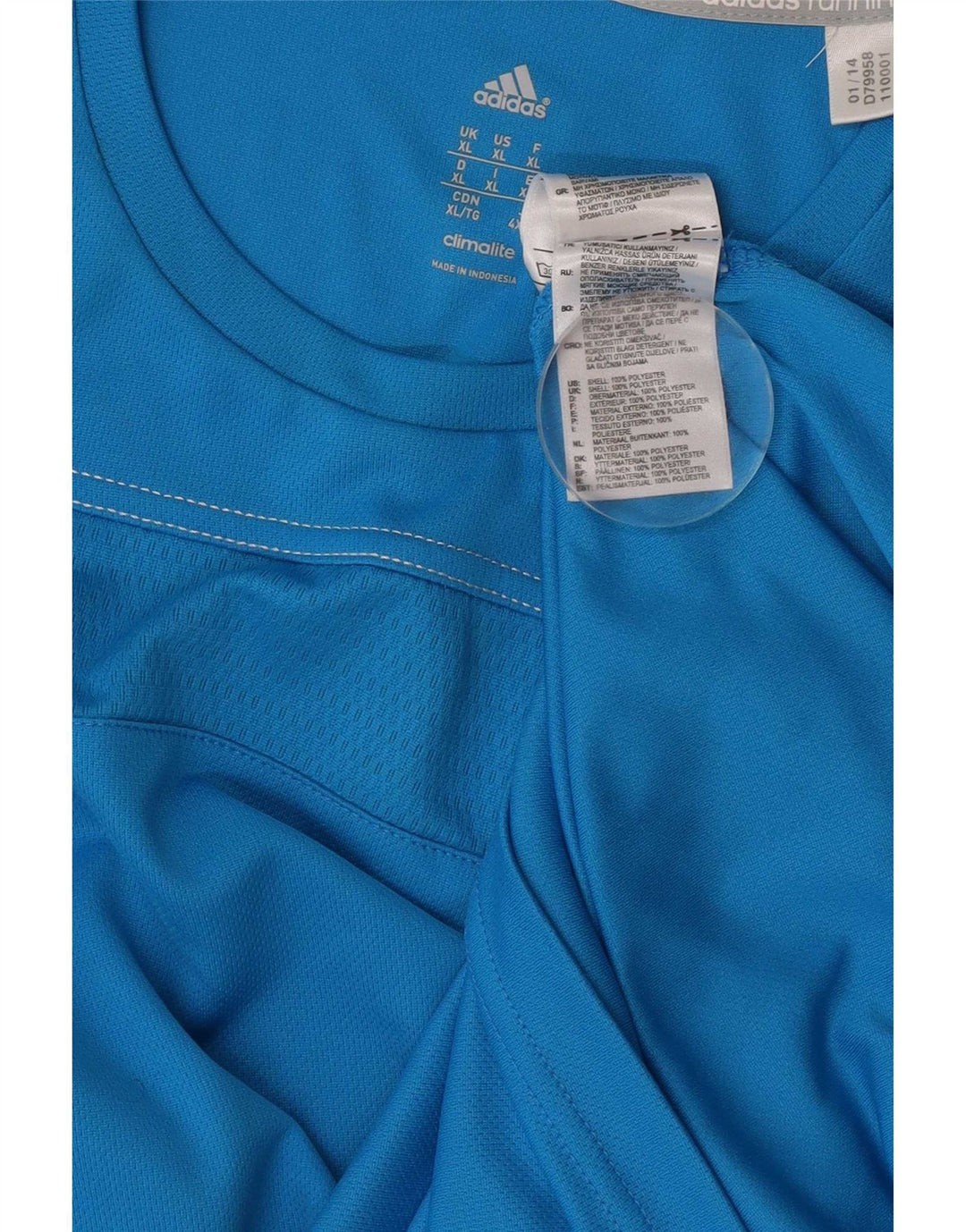 Adidas Hombre Climalite Top Manga Larga XL Azul Poliéster