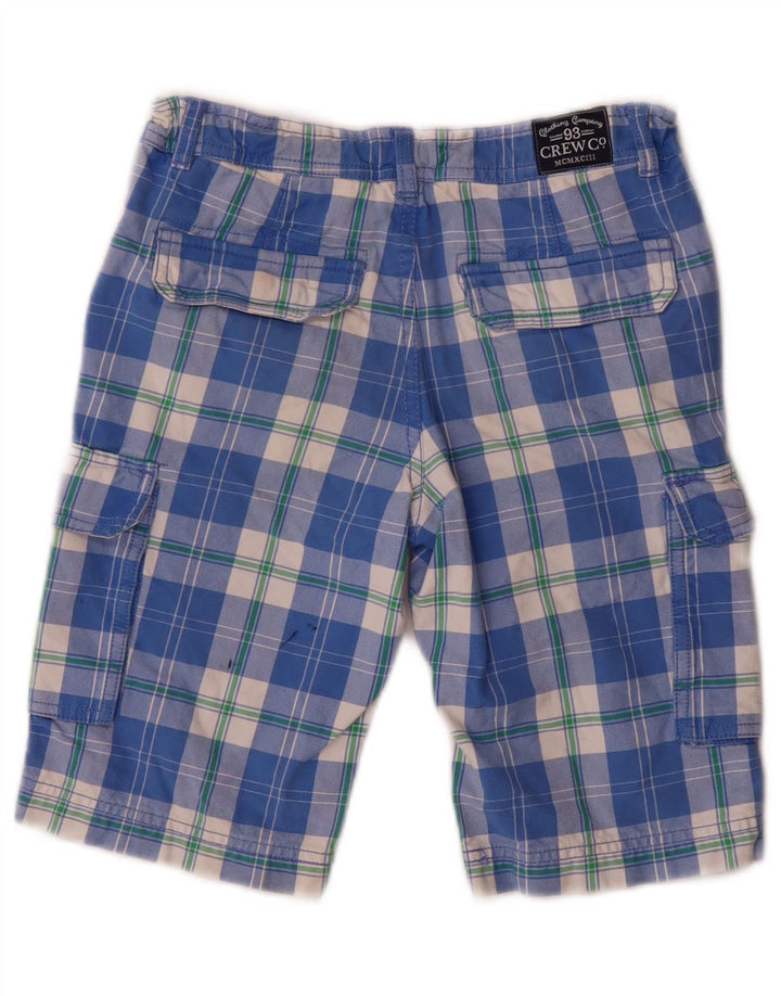 Crew Clothing Pantalones cortos tipo cargo para niños 8-9 años W24 Algodón a cuadros azules