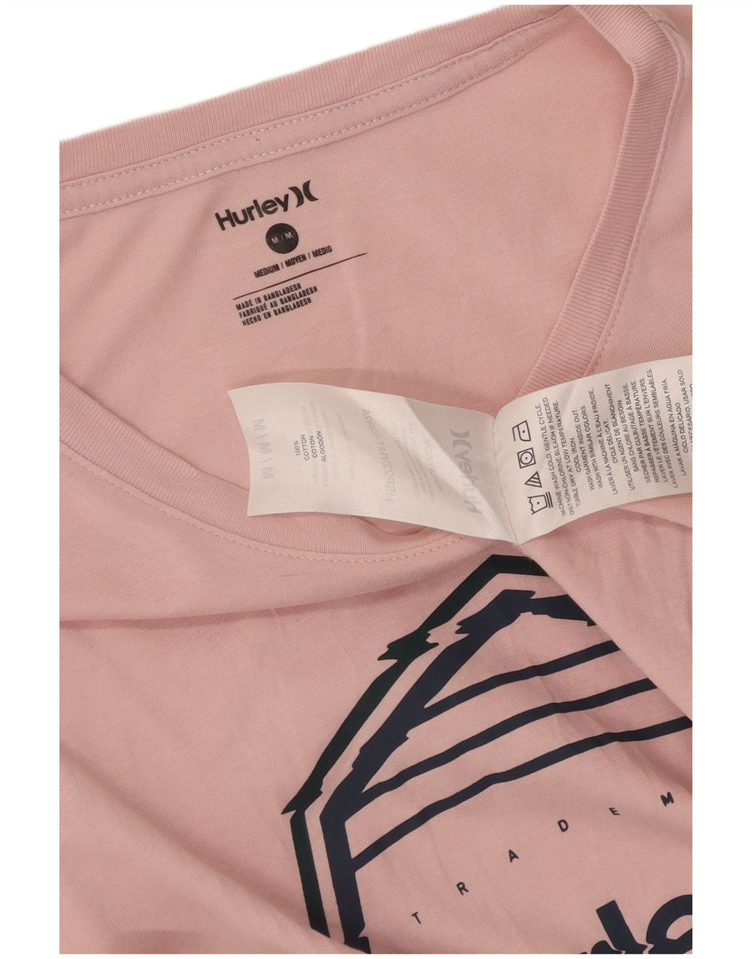 Hurley Camiseta Gráfica Para Hombre Top Algodón Rosa Medio
