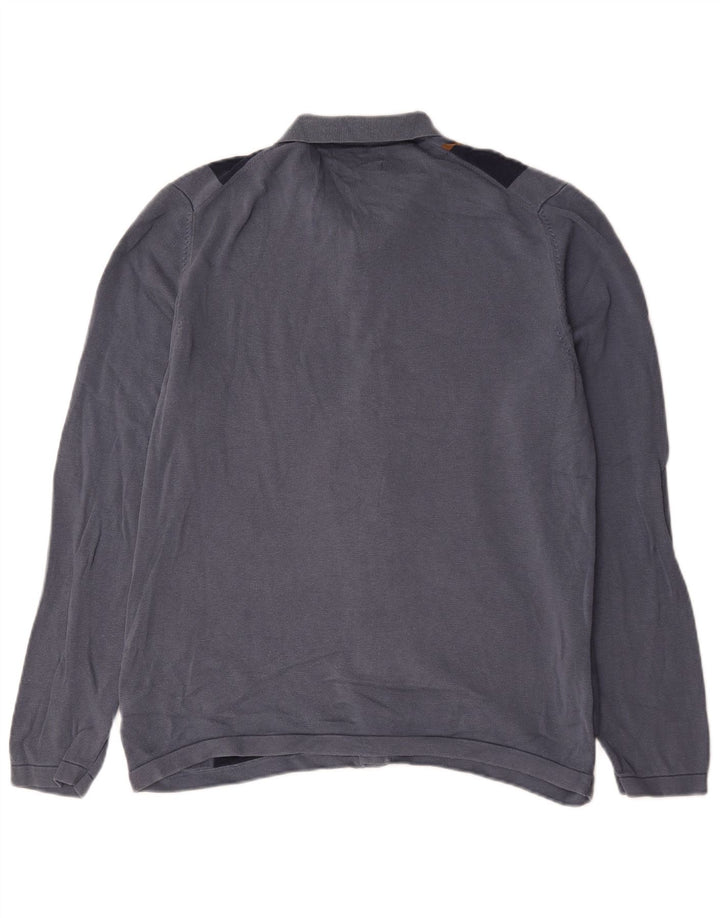 Marks & Spencer - Cárdigan para hombre, talla grande, algodón a rayas, color azul marino