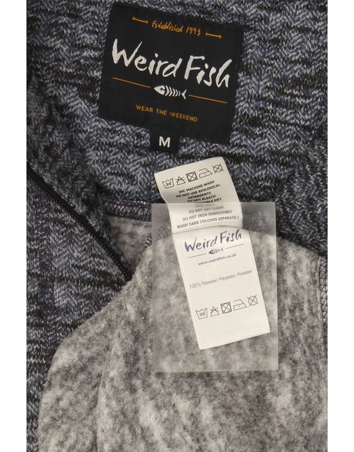 Weird Fish - Sudadera con cuello y cremallera para hombre, color azul medio, poliéster moteado