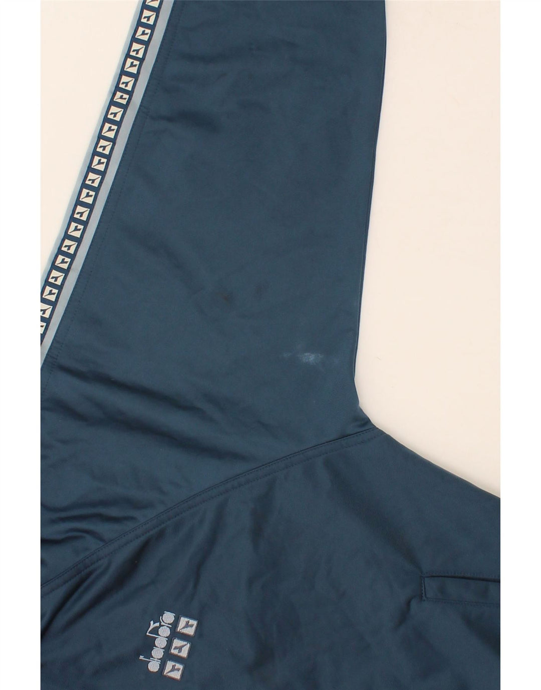 DIADORA Mens Graphic Tracksuit Top Jacket UK 36 Small Navy Blue Polyester Vintage Diadora and Second-Hand Diadora from Messina Hembry 